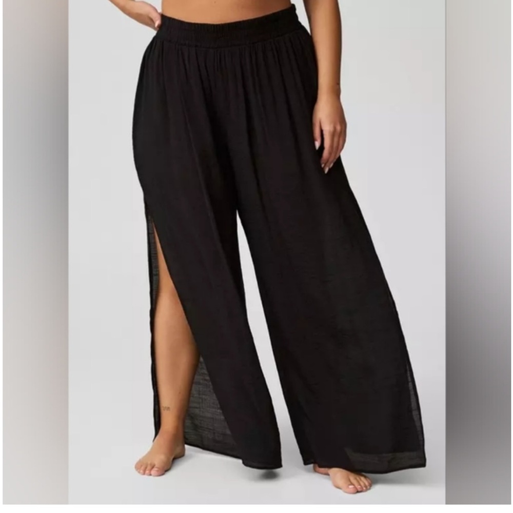 Torrid Black Wide Leg Pants with Side Slits